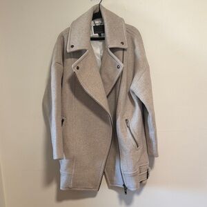 Banana Republic Gray Wool Blend Coat Moto Small like new